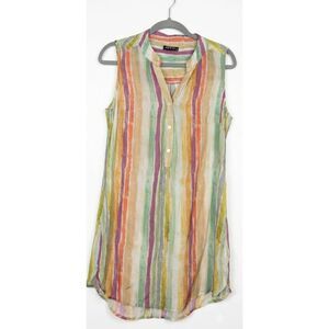 Ap.ny womens xs silk viscose silk shirt dress lightweight green purple